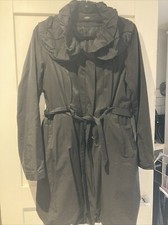 Savida Black Ladies Lined Coat Mac Style 16 Used Zip Working But Tog Missing