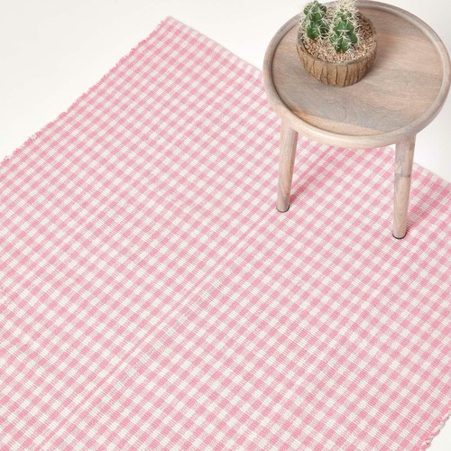 Cotton gingham rugs pink - gingham,