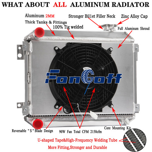 Rows radiator shroud - 3, fan