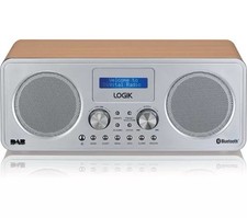 Logik L75DAB20 Portable DAB/FM Bluetooth Radio Silver & Wood