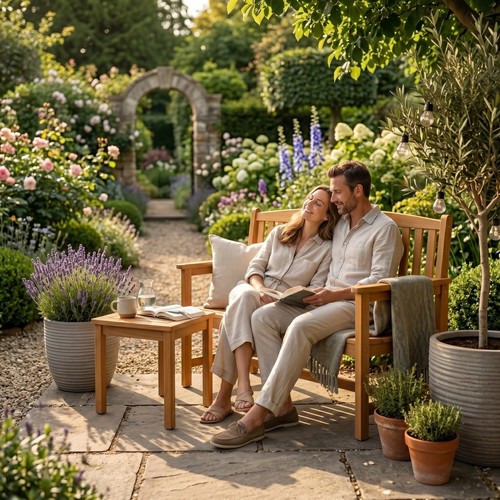 Wooden garden bench seater - wooden,