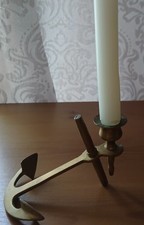 Vintage Solid Brass Anchor Candle Stick Holder Nautical Beach Decor India made