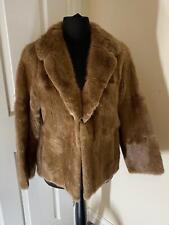 Vintage 1970's/80's Taupe Brown Mink Fur Double-breasted Shrug Jacket - Size S/M
