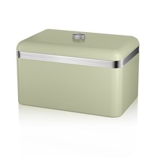 SWAN Retro Green Breadbin SWKA1010GN - Vintage Design Kitchen Bread Bin in Green