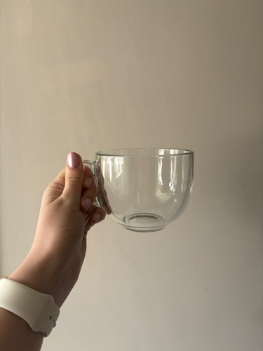 Large clear glass coffee mug - large,