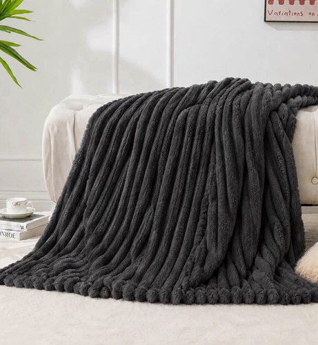 Grey chunky knit sofa throw - sofa,