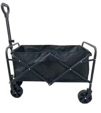 Folding Utility Wagon, Metal Frame, Adjustable Handle, Heavy-Duty, Collapsible