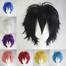 Anime Short Wig Party Straight Hair Cosplay Full Wigs New Cosplay Wig Women Men！