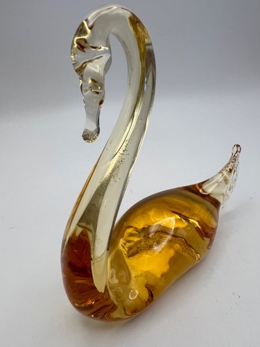 Vintage hand blown amber glass - vintage,