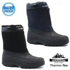 MENS SNOW BOOTS WINTER WATERPROOF MUCKER THERMAL SKI WELLINGTONS FUR BOOTS SIZE 