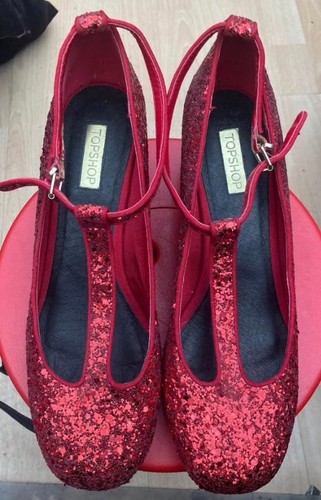 Topshop red sparkly bar - topshop, t-bar