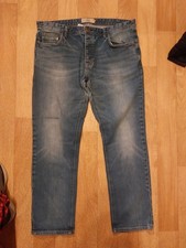 Mens Blue Next Straight Cut Jeans. Size 38R. Cotton/elastane.