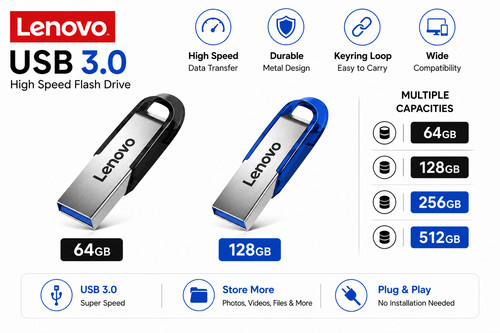 Lenovo usb metal flash - usb, 3.0