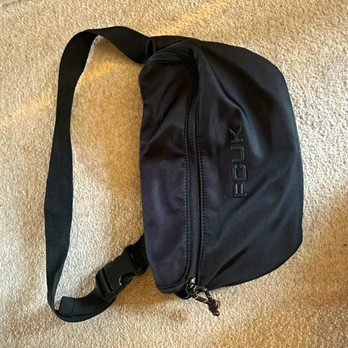 Fcuk black synthetic bumbag - synthetic,