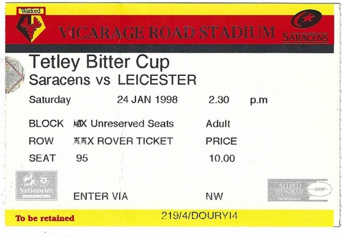 Saracens leicester tetley - v leicester,