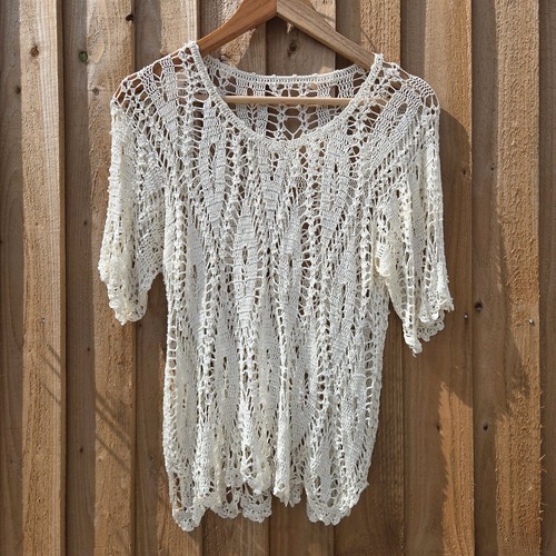 Vintage white beaded crochet - vintage,