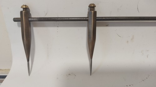 Vintage brass trammel points - vintage,