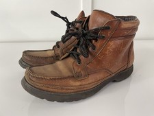 rockport Mens brown leather boots Size 12 M made in USA Vibram Soles