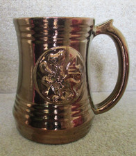 Vintage Unused CREIGIAU POTTERY Wales - Large Lustre Tankard ~ Dragon Motif