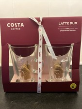 2 Costa Coffee Latte glasses