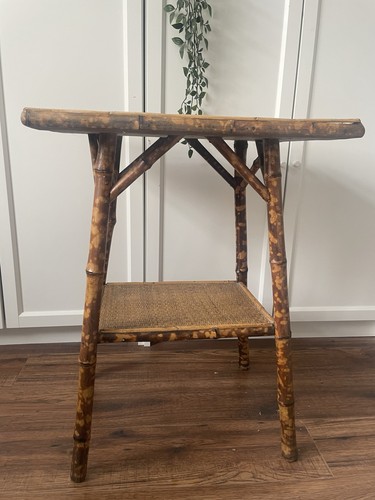Antique bamboo side table - bamboo,