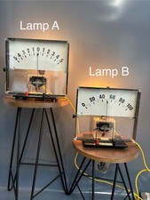 Vintage Large Scientific ‘Weir’ Test Meter Table Lamps