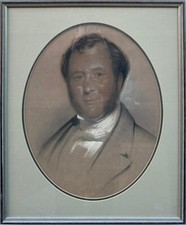 Antique Portrait of a Gentleman (19th century), graphite heightened in white