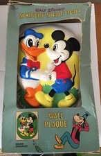 Very Rare Vintage Walt Disney Mickey & Donald Night Light By Combex  1952 Boxed