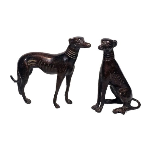 19thc pair bronze - a,