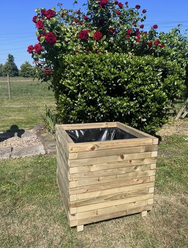 Timber planter lined year - timber,