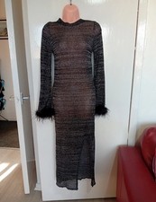 Boohoo Black Sheer Glittery