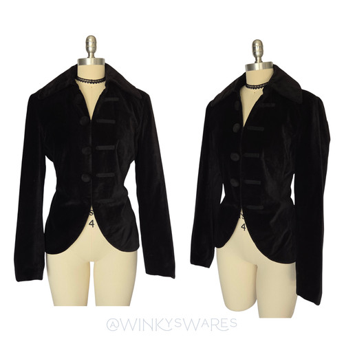 Vintage 90s black velvet - black,