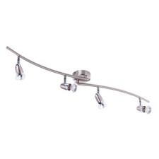 Litecraft Ronja Spotlight Bar Ceiling 4 Light with LED Bulbs - Brushed Chrome   