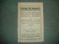 REDDITCH  V  BANBURY SPENCER  (BC)  30-4-49  48/49  SCARCE FOUR PAGER