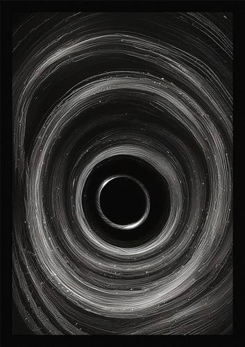 Bold black hole framed - black,