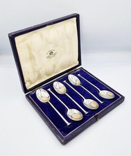 ART DECO STERLING SILVER CASED COFFEE SPOONS Sheffield 1928 MAPPIN & WEBB