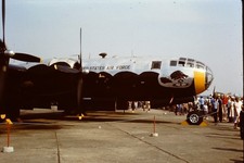 Aviation aircraft slide - Boeing B-29 Superfortress @ Duxford 1981 - 35mm slide