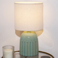 Teal Crackle Glaze Table Lamp