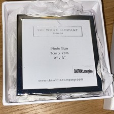 3” X 3” (8x8cm) Silver Plated Photo Frame By The White Company, With Box, Unused