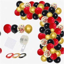 Red Black Gold Party Balloon