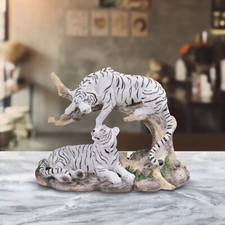 9"W White Tiger Couple Wild