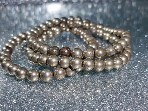 Pyrite bracelet 2mm pouch - pyrite,