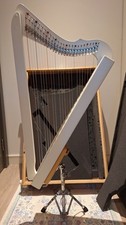 26 string Lever harp (Fullsicle Harp), with Stand and Custom Case.