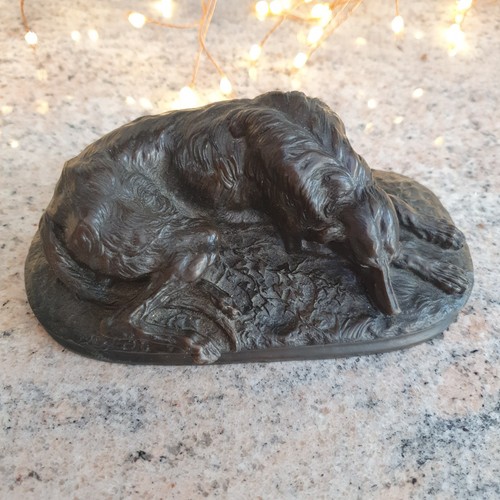 Bronze wolfhound signed deva - signed, a.deva