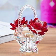 Flower Basket Crystal Ornament