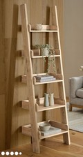Next Bronx Ladder Shelf Light Oak Effect 5 Tier Shelving Unit – New Boxed