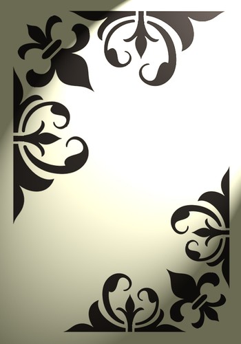 Stencil corner flourish fleur - corner,