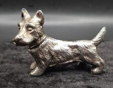 Small Vintage/Antique White Metal Scottie Dog Ornament - Perfect Display Piece 