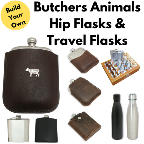 Butchers animals hip - butchers, flasks