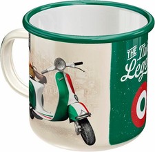 Vespa Mug, Vespa Scooter Enamel Mug, Nostalgic Art Vespa Mug, Northern Soul Mug
